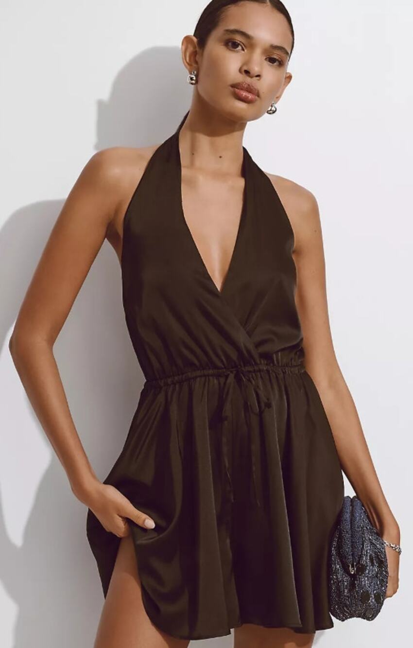 EUC Anthropologie Hutch Black Halter Romper - Size Small
